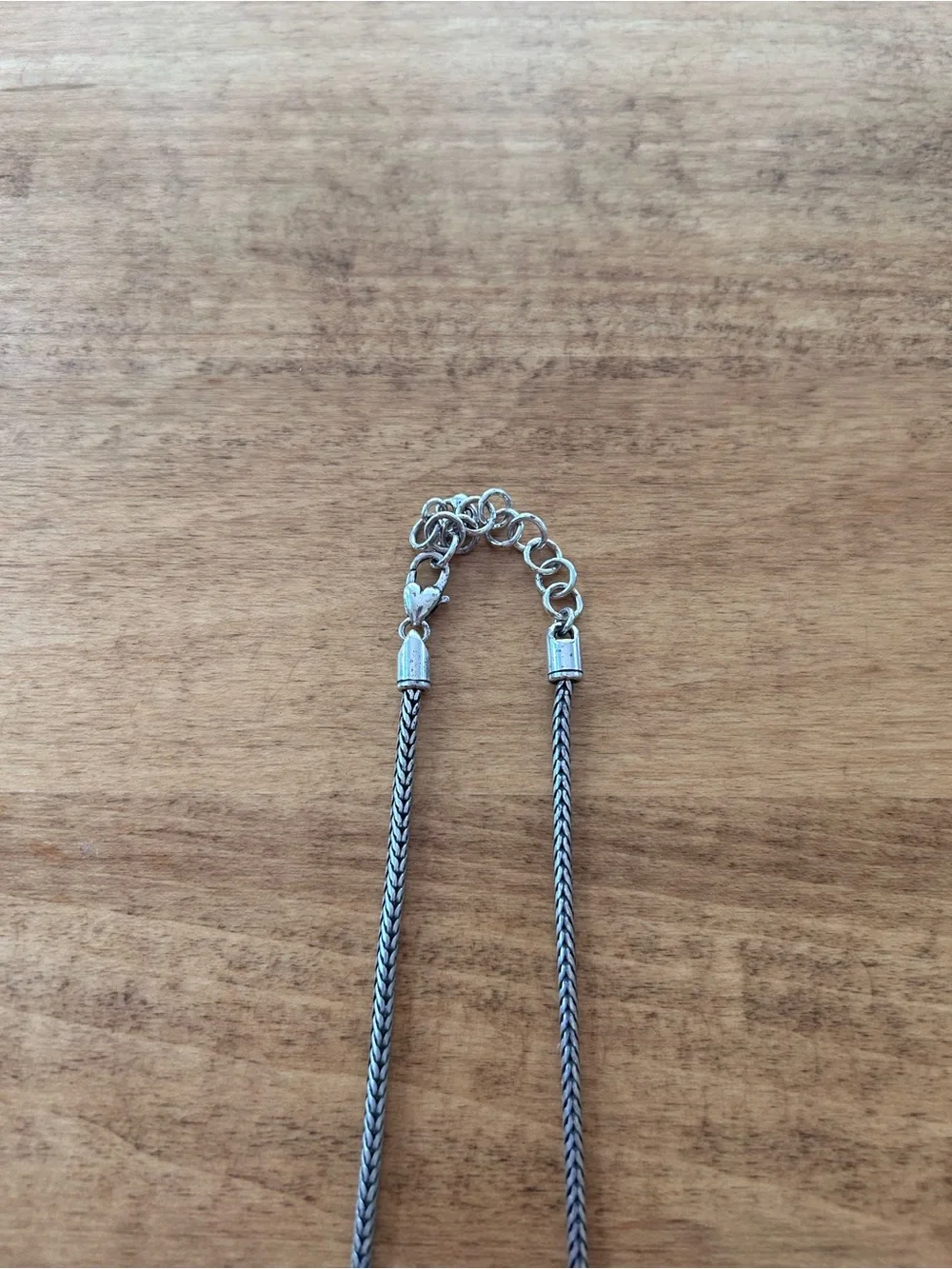 Brighton Retired Deco Lace Barrel Beaded Silver-Plated Necklace.